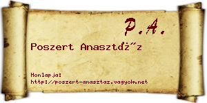 Poszert Anasztáz névjegykártya